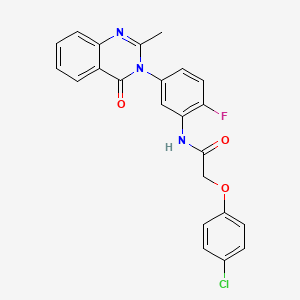 2-(4-chlorophenoxy)-N-(2-fluoro-5-(2-methyl-4-oxoquinazolin-3(4H)-yl)phenyl)acetamide