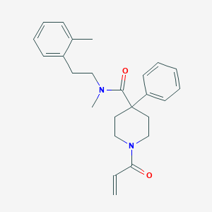 molecular formula C25H30N2O2 B2897735 N-Methyl-N-[2-(2-methylphenyl)ethyl]-4-phenyl-1-prop-2-enoylpiperidine-4-carboxamide CAS No. 2198560-34-6