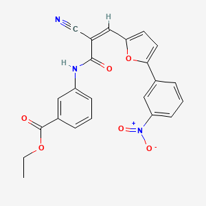 molecular formula C23H17N3O6 B2897740 ETHYL 3-[(2Z)-2-CYANO-3-[5-(3-NITROPHENYL)FURAN-2-YL]PROP-2-ENAMIDO]BENZOATE CAS No. 330676-13-6