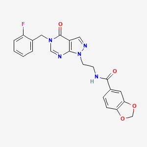 N-(2-(5-(2-fluorobenzyl)-4-oxo-4,5-dihydro-1H-pyrazolo[3,4-d]pyrimidin-1-yl)ethyl)benzo[d][1,3]dioxole-5-carboxamide