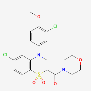 (6-chloro-4-(3-chloro-4-methoxyphenyl)-1,1-dioxido-4H-benzo[b][1,4]thiazin-2-yl)(morpholino)methanone