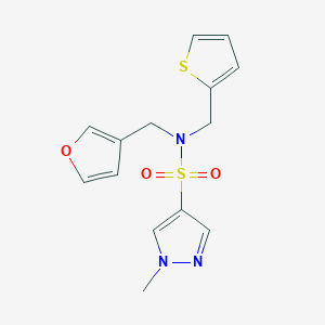 molecular formula C14H15N3O3S2 B2897761 N-(furan-3-ylmethyl)-1-methyl-N-(thiophen-2-ylmethyl)-1H-pyrazole-4-sulfonamide CAS No. 1797309-95-5