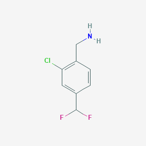 molecular formula C8H8ClF2N B2897767 [2-Chloro-4-(difluoromethyl)phenyl]methanamine CAS No. 1557399-40-2