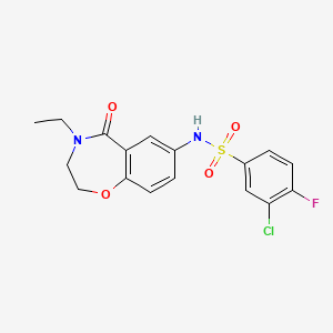 3-chloro-N-(4-ethyl-5-oxo-2,3,4,5-tetrahydrobenzo[f][1,4]oxazepin-7-yl)-4-fluorobenzenesulfonamide