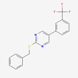 2-(Benzylsulfanyl)-5-(3-(trifluoromethyl)phenyl)pyrimidine