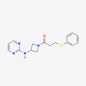 3-(Phenylthio)-1-(3-(pyrimidin-2-ylamino)azetidin-1-yl)propan-1-one