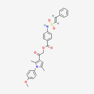 [2-[1-(4-methoxyphenyl)-2,5-dimethylpyrrol-3-yl]-2-oxoethyl] 4-[[(E)-2-phenylethenyl]sulfonylamino]benzoate