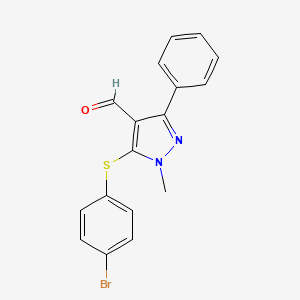 5-[(4-bromophenyl)sulfanyl]-1-methyl-3-phenyl-1H-pyrazole-4-carbaldehyde