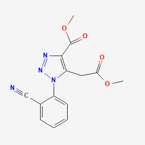 molecular formula C14H12N4O4 B2897807 methyl 1-(2-cyanophenyl)-5-(2-methoxy-2-oxoethyl)-1H-1,2,3-triazole-4-carboxylate CAS No. 338394-65-3