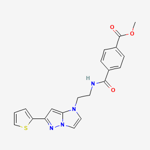 molecular formula C20H18N4O3S B2897808 4-((2-(6-(噻吩-2-基)-1H-咪唑并[1,2-b]吡唑-1-基)乙基)氨基甲酰基)苯甲酸甲酯 CAS No. 1788543-51-0