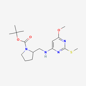 molecular formula C16H26N4O3S B2897813 tert-Butyl 2-(((6-methoxy-2-(methylthio)pyrimidin-4-yl)amino)methyl)pyrrolidine-1-carboxylate CAS No. 1353947-15-5