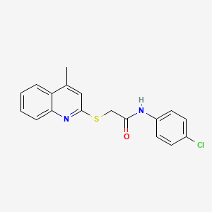 molecular formula C18H15ClN2OS B2897814 N-(4-CHLOROPHENYL)-2-[(4-METHYLQUINOLIN-2-YL)SULFANYL]ACETAMIDE CAS No. 671198-84-8