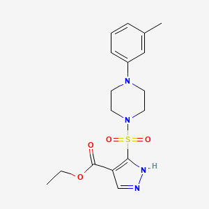 molecular formula C17H22N4O4S B2897818 ethyl 3-{[4-(3-methylphenyl)piperazin-1-yl]sulfonyl}-1H-pyrazole-4-carboxylate CAS No. 1260947-96-3
