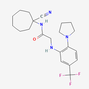N-(1-cyanocycloheptyl)-2-[2-pyrrolidin-1-yl-5-(trifluoromethyl)anilino]acetamide
