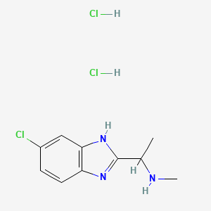 molecular formula C10H14Cl3N3 B2897827 [1-(5-chloro-1H-1,3-benzodiazol-2-yl)ethyl](methyl)amine dihydrochloride CAS No. 1864058-48-9