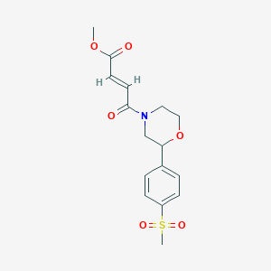 molecular formula C16H19NO6S B2897833 Methyl (E)-4-[2-(4-methylsulfonylphenyl)morpholin-4-yl]-4-oxobut-2-enoate CAS No. 2411326-65-1