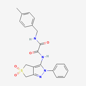 molecular formula C21H20N4O4S B2897840 N-{5,5-dioxo-2-phenyl-2H,4H,6H-5lambda6-thieno[3,4-c]pyrazol-3-yl}-N'-[(4-methylphenyl)methyl]ethanediamide CAS No. 899989-10-7