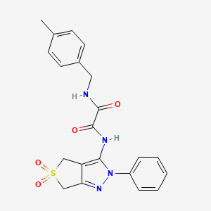 molecular formula C21H20N4O4S B2897840 N1-(5,5-dioxido-2-phenyl-4,6-dihydro-2H-thieno[3,4-c]pyrazol-3-yl)-N2-(4-methylbenzyl)oxalamide CAS No. 899989-10-7
