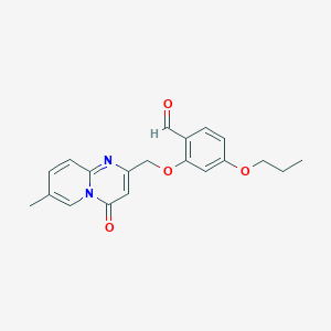 molecular formula C20H20N2O4 B2897845 2-[(7-Methyl-4-oxopyrido[1,2-a]pyrimidin-2-yl)methoxy]-4-propoxybenzaldehyde CAS No. 763094-87-7