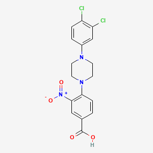 molecular formula C17H15Cl2N3O4 B2897849 4-[4-(3,4-Dichlorophenyl)piperazino]-3-nitrobenzenecarboxylic acid CAS No. 478246-62-7