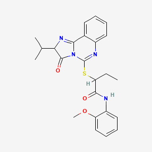 molecular formula C24H26N4O3S B2897860 N-(2-methoxyphenyl)-2-{[3-oxo-2-(propan-2-yl)-2H,3H-imidazo[1,2-c]quinazolin-5-yl]sulfanyl}butanamide CAS No. 1023533-20-1