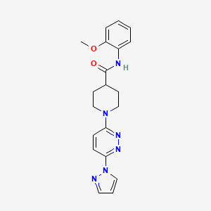 molecular formula C20H22N6O2 B2897863 N-(2-methoxyphenyl)-1-[6-(1H-pyrazol-1-yl)pyridazin-3-yl]piperidine-4-carboxamide CAS No. 1705347-08-5