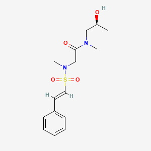 molecular formula C15H22N2O4S B2897865 N-[(2S)-2-Hydroxypropyl]-N-methyl-2-[methyl-[(E)-2-phenylethenyl]sulfonylamino]acetamide CAS No. 2093991-34-3