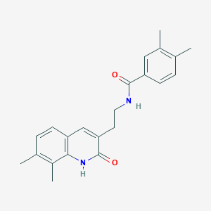molecular formula C22H24N2O2 B2897867 N-(2-(7,8-dimethyl-2-oxo-1,2-dihydroquinolin-3-yl)ethyl)-3,4-dimethylbenzamide CAS No. 851407-84-6