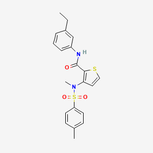 molecular formula C21H22N2O3S2 B2897873 N-(3-ethylphenyl)-3-(N-methyl4-methylbenzenesulfonamido)thiophene-2-carboxamide CAS No. 1116082-69-9