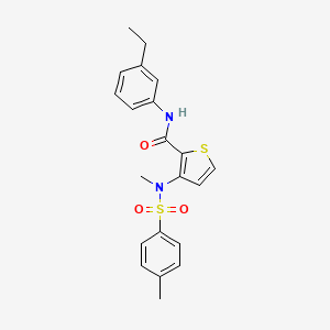 molecular formula C21H22N2O3S2 B2897873 3-(N,4-dimethylphenylsulfonamido)-N-(3-ethylphenyl)thiophene-2-carboxamide CAS No. 1116082-69-9
