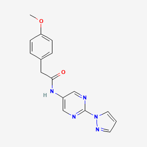 N-(2-(1H-pyrazol-1-yl)pyrimidin-5-yl)-2-(4-methoxyphenyl)acetamide