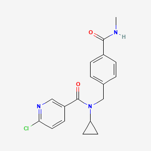 molecular formula C18H18ClN3O2 B2897882 6-chloro-N-cyclopropyl-N-{[4-(methylcarbamoyl)phenyl]methyl}pyridine-3-carboxamide CAS No. 1222997-63-8