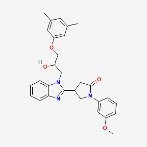 molecular formula C29H31N3O4 B2897892 4-{1-[3-(3,5-二甲基苯氧基)-2-羟基丙基]-1H-苯并咪唑-2-基}-1-(3-甲氧基苯基)吡咯烷-2-酮 CAS No. 1018161-99-3