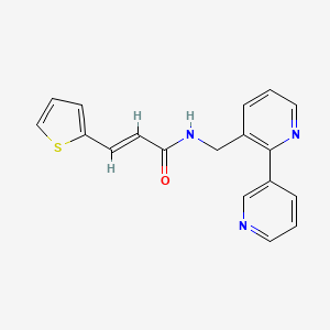 molecular formula C18H15N3OS B2897894 (E)-N-([2,3'-bipyridin]-3-ylmethyl)-3-(thiophen-2-yl)acrylamide CAS No. 1904616-48-3