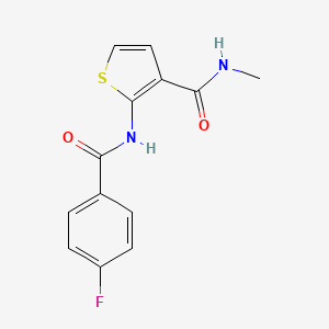 molecular formula C13H11FN2O2S B2897895 2-(4-氟苯甲酰胺基)-N-甲基噻吩-3-甲酰胺 CAS No. 864941-39-9