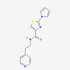 molecular formula C15H14N4OS B2897906 N-(2-(pyridin-4-yl)ethyl)-2-(1H-pyrrol-1-yl)thiazole-4-carboxamide CAS No. 1207050-97-2