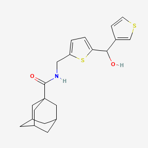 molecular formula C21H25NO2S2 B2897912 N-({5-[hydroxy(thiophen-3-yl)methyl]thiophen-2-yl}methyl)adamantane-1-carboxamide CAS No. 1797246-63-9