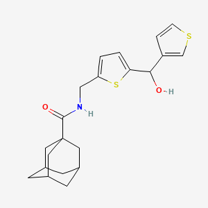 molecular formula C21H25NO2S2 B2897912 (3r,5r,7r)-N-((5-(hydroxy(thiophen-3-yl)methyl)thiophen-2-yl)methyl)adamantane-1-carboxamide CAS No. 1797246-63-9