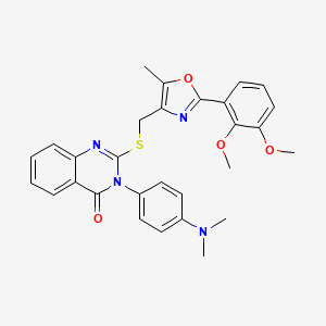 2-(((2-(2,3-dimethoxyphenyl)-5-methyloxazol-4-yl)methyl)thio)-3-(4-(dimethylamino)phenyl)quinazolin-4(3H)-one