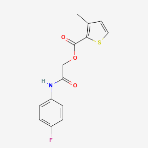 molecular formula C14H12FNO3S B2897916 2-((4-Fluorophenyl)amino)-2-oxoethyl 3-methylthiophene-2-carboxylate CAS No. 387854-15-1