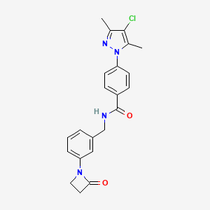 4-(4-chloro-3,5-dimethyl-1H-pyrazol-1-yl)-N-{[3-(2-oxoazetidin-1-yl)phenyl]methyl}benzamide