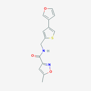 molecular formula C14H12N2O3S B2897941 N-{[4-(furan-3-yl)thiophen-2-yl]methyl}-5-methyl-1,2-oxazole-3-carboxamide CAS No. 2379970-78-0