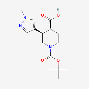 molecular formula C15H23N3O4 B2897950 Rac-(3r,4s)-1-[(tert-butoxy)carbonyl]-3-(1-methyl-1h-pyrazol-4-yl)piperidine-4-carboxylic acid CAS No. 2031242-11-0