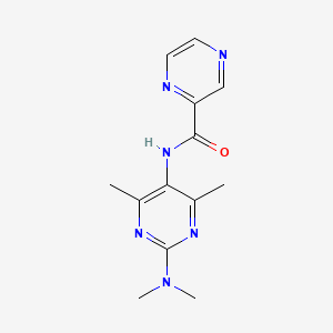 molecular formula C13H16N6O B2897952 N-[2-(Dimethylamino)-4,6-dimethylpyrimidin-5-yl]pyrazine-2-carboxamide CAS No. 1797310-36-1