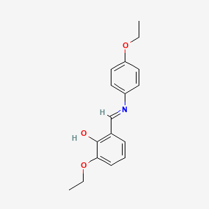 molecular formula C17H19NO3 B2897955 2-ethoxy-6-{(E)-[(4-ethoxyphenyl)imino]methyl}phenol CAS No. 1255239-02-1