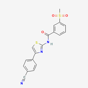 B2897963 N-(4-(4-cyanophenyl)thiazol-2-yl)-3-(methylsulfonyl)benzamide CAS No. 896286-59-2