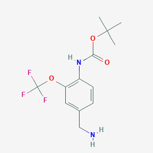 molecular formula C13H17F3N2O3 B2897964 Tert-butyl N-[4-(aminomethyl)-2-(trifluoromethoxy)phenyl]carbamate CAS No. 1397040-82-2