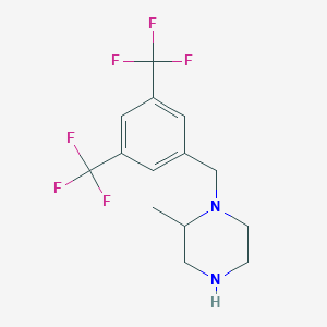 molecular formula C14H16F6N2 B2897970 1-{[3,5-Bis(trifluoromethyl)phenyl]methyl}-2-methylpiperazine CAS No. 1240574-18-8