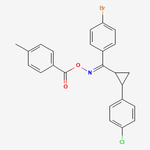 molecular formula C24H19BrClNO2 B2897974 (Z)-[(4-bromophenyl)[2-(4-chlorophenyl)cyclopropyl]methylidene]amino 4-methylbenzoate CAS No. 338415-66-0