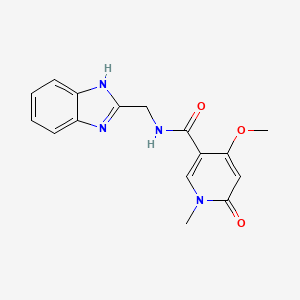 molecular formula C16H16N4O3 B2897976 N-((1H-benzo[d]imidazol-2-yl)methyl)-4-methoxy-1-methyl-6-oxo-1,6-dihydropyridine-3-carboxamide CAS No. 2034319-36-1